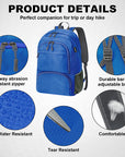 HOLYLUCK 20L lightweight packable Hiking Daypack Foldable Backpack HLC410 Blue