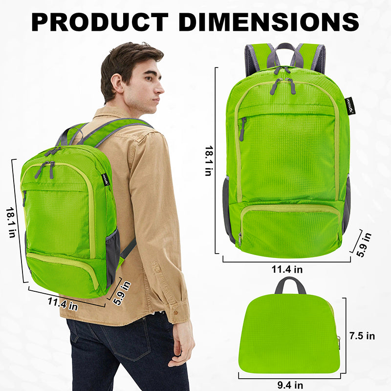 HOLYLUCK 20L lightweight packable Hiking Daypack Foldable Backpack HLC410 Green
