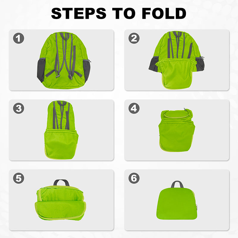 HOLYLUCK 20L lightweight packable Hiking Daypack Foldable Backpack HLC410 Green