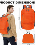 HOLYLUCK 20L lightweight packable Hiking Daypack Foldable Backpack HLC410 Orange