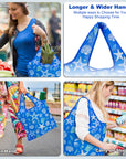 HOLYLUCK Reusable Grocery Bags,Heavy Duty Foldable Shopping Tote Bag (Standard, 3 Starfish) HLC503