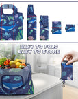 HOLYLUCK Reusable Grocery Bags,Heavy Duty Foldable Shopping Tote Bag (Standard, 3 Ocean Life) HLC503