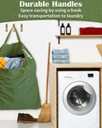 Canvas Laundry Bag 40"W x 35"H, Thick Canvas Laundry Bag with Handles & Drawstring, Extra Large Heavy Duty Washable Storage Sack (ArmyGreen HRS11)
