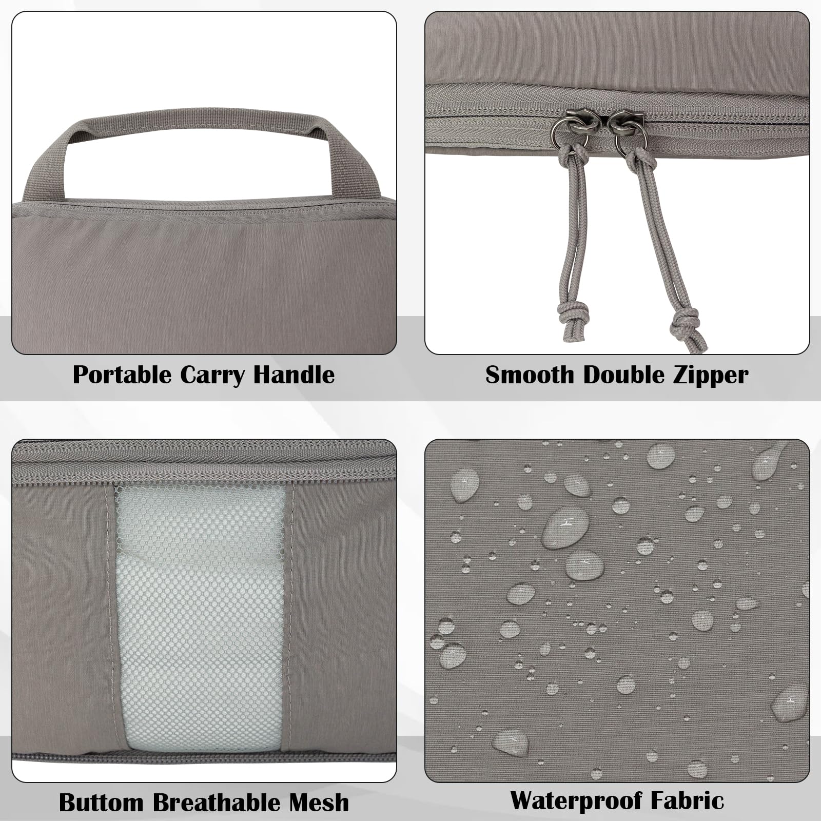 2 Set Compression Bags Travel Cubes for Packing Suitcase Organizer Bags Set Khaki HRS06