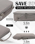 2 Set Compression Bags Travel Cubes for Packing Suitcase Organizer Bags Set Khaki HRS06
