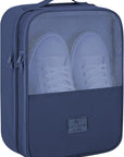 Shoe Bag for Travel Holds 3 Pair of Shoes with Zipper French Navy HLC064