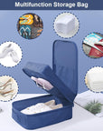 Shoe Bag for Travel Holds 3 Pair of Shoes with Zipper French Navy HLC064