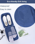 Shoe Bag for Travel Holds 3 Pair of Shoes with Zipper French Navy HLC064