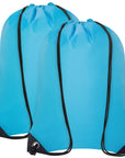 2PCS Drawstring Bags Bulk, String Backpack Bright Light Blue HRS10