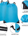 2PCS Drawstring Bags Bulk, String Backpack Bright Light Blue HRS10