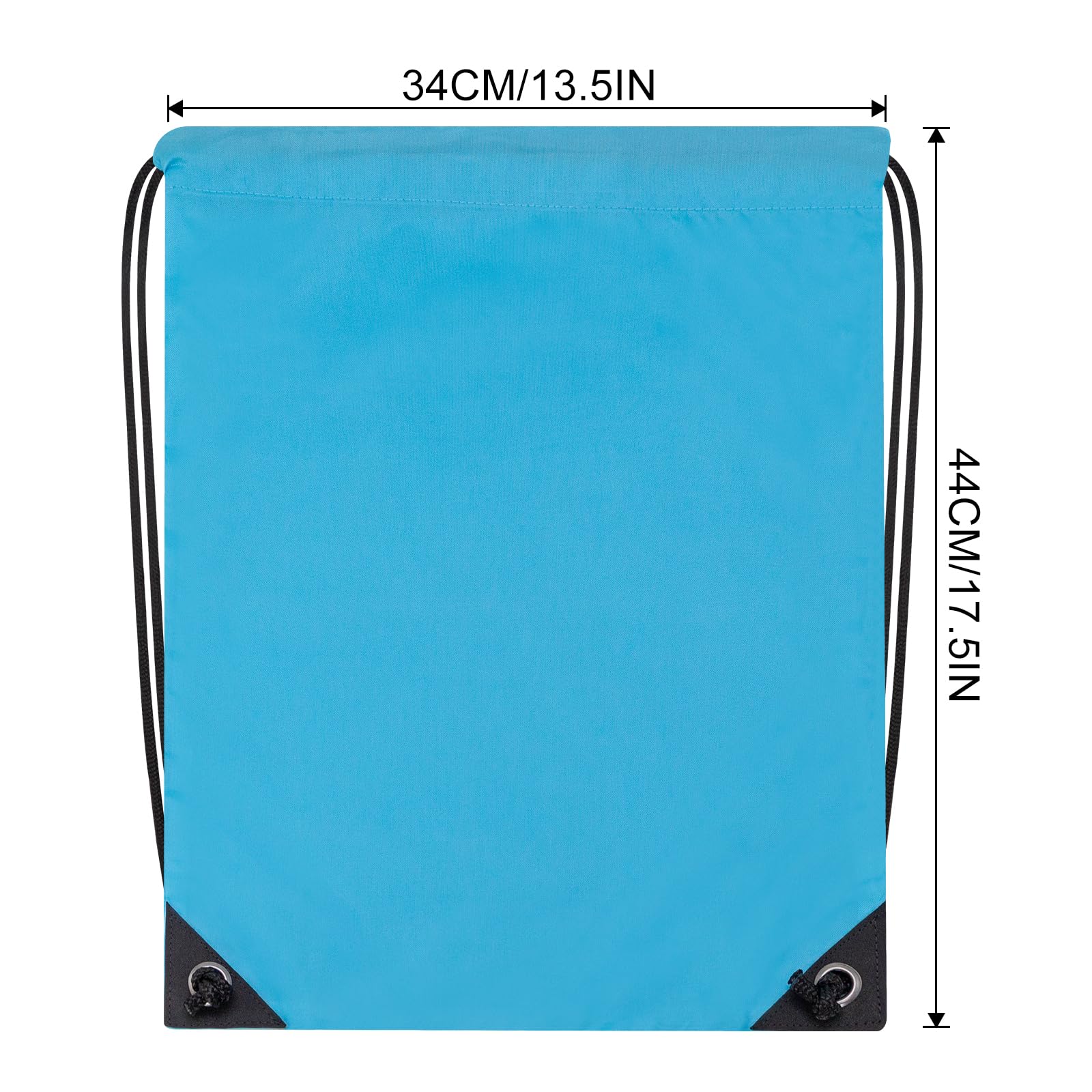 2PCS Drawstring Bags Bulk, String Backpack Bright Light Blue HRS10