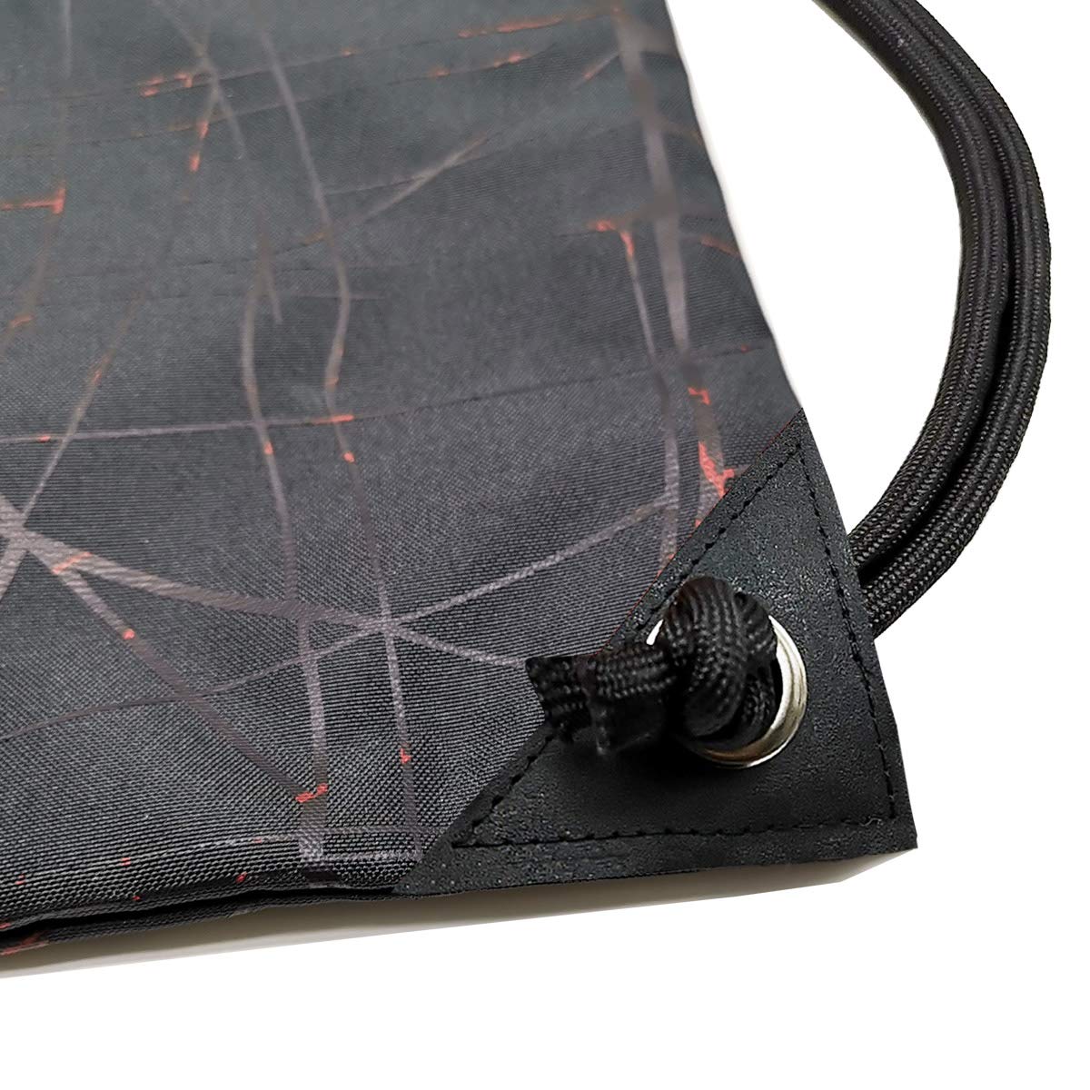 Outdoor Sport Gym Sack Waterproof Drawstring Backpack Bag Metallic-black HLC001