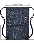 Outdoor Sport Gym Sack Waterproof Drawstring Backpack Bag Metallic-navy Blue HLC001