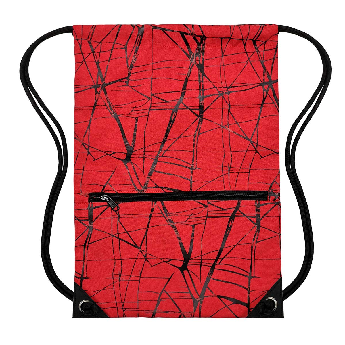 Outdoor Sport Gym Sack Waterproof Drawstring Backpack Bag Metallic-red HLC001