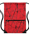 Outdoor Sport Gym Sack Waterproof Drawstring Backpack Bag Metallic-red HLC001