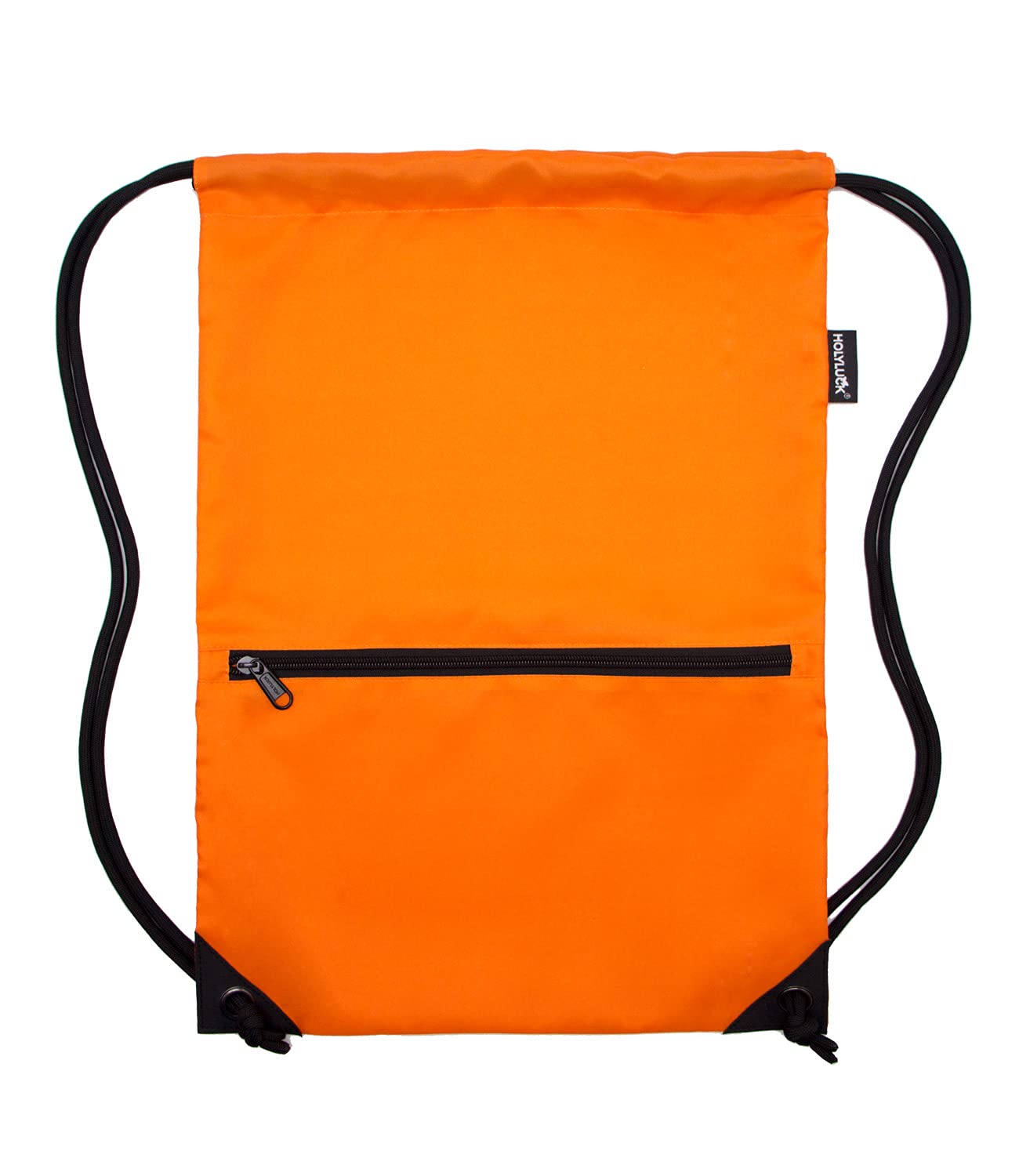 HOLYLUCK Drawstring Backpack Bag Sport Gym Sackpack Orange HLC001