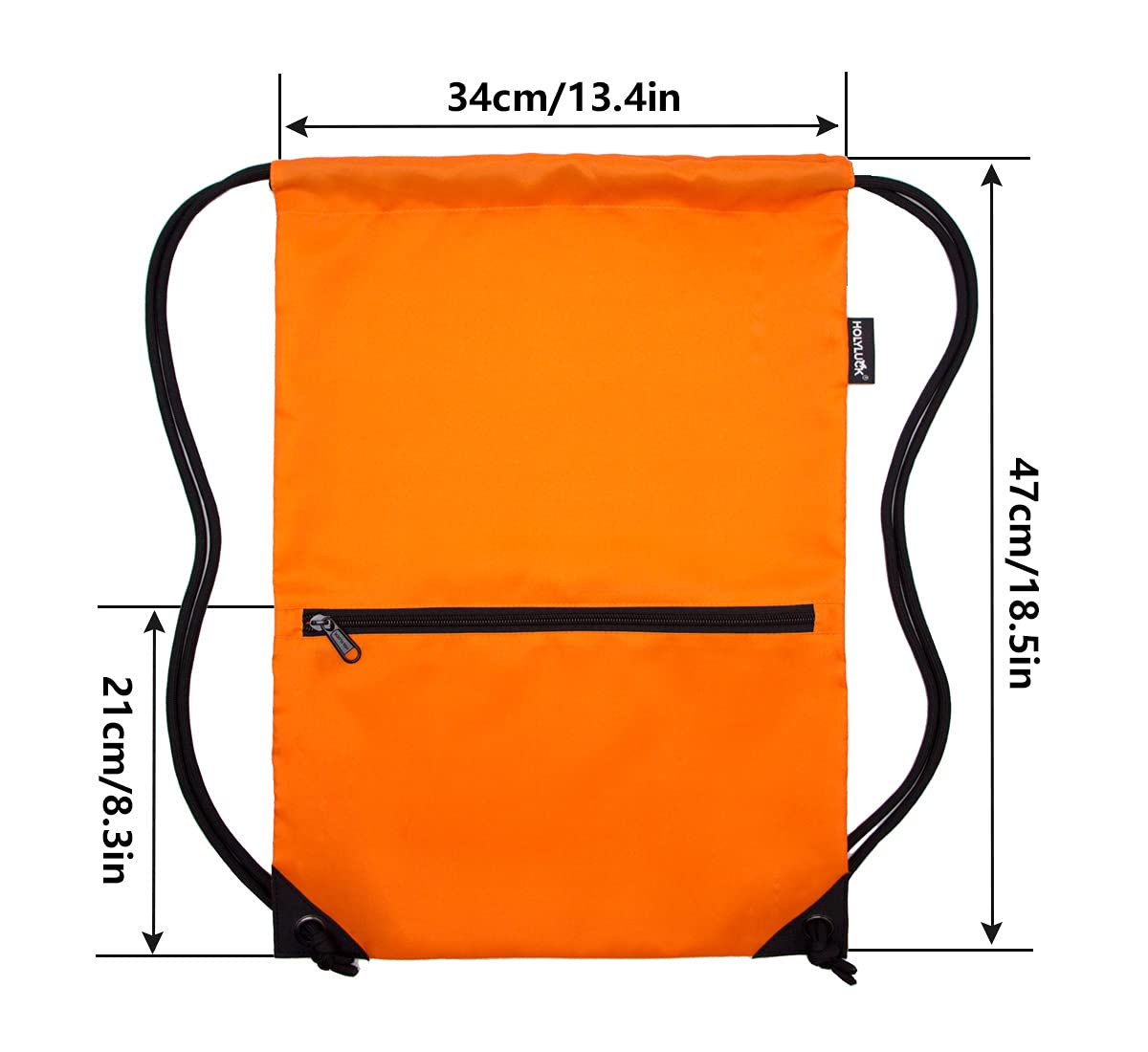 HOLYLUCK Drawstring Backpack Bag Sport Gym Sackpack Orange HLC001