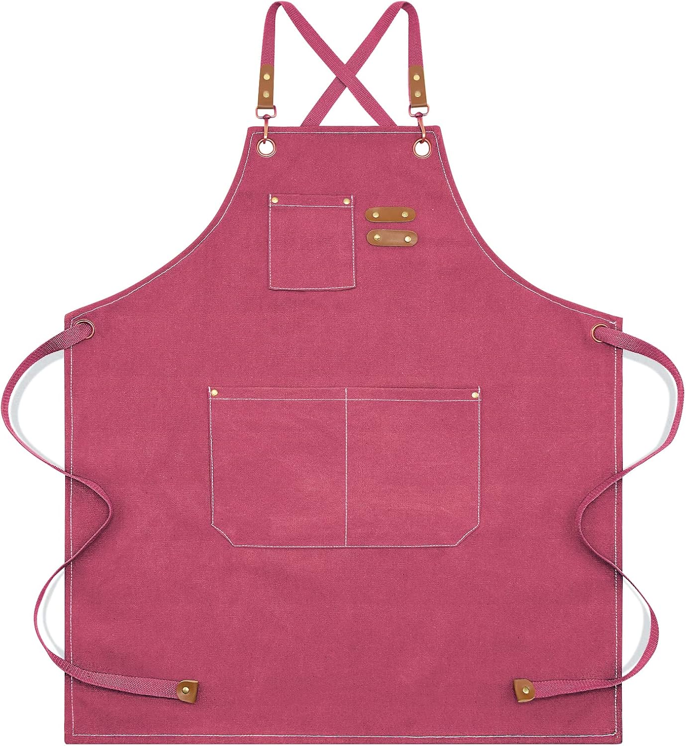 Kitchen Chef Apron 6 Pockets Pink HLC062