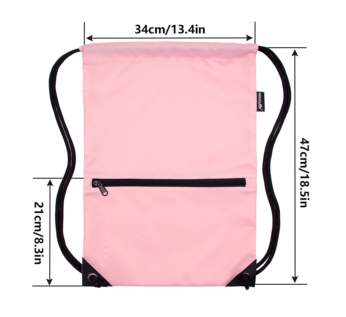 HOLYLUCK Drawstring Backpack Bag Sport Gym Sackpack Pink HLC001