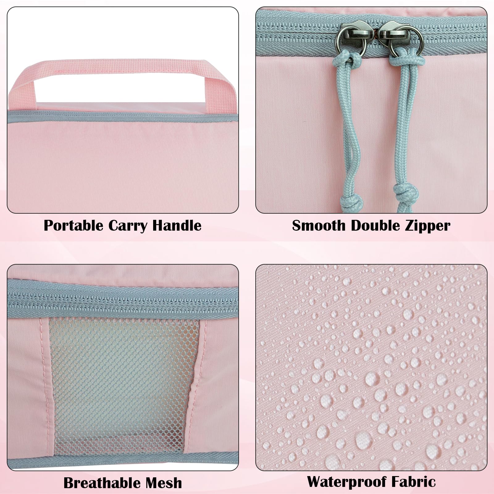 2 Set Extra Large Compression Packing Cubes for Travel Pink HRS07