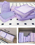 6 Set Travel Packing cubes luggage Organizer Waterproof Shoe Bag Purple HLC019