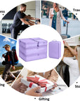 6 Set Travel Packing cubes luggage Organizer Waterproof Shoe Bag Purple HLC019