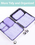 6 Set Travel Packing cubes luggage Organizer Waterproof Shoe Bag Purple HLC019