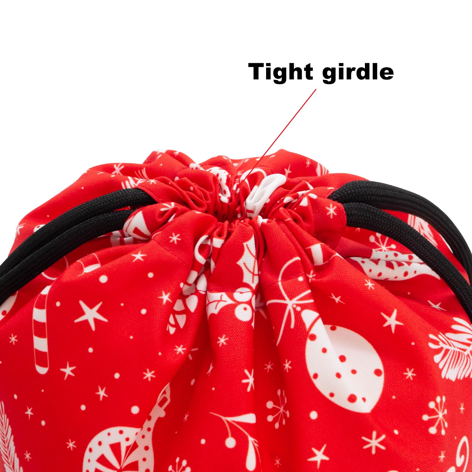 Holyluck Drawstring Backpack Bag Sport Gym Sackpack Red Christmas Bell Skating HLC001