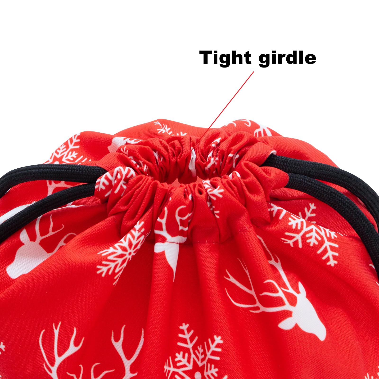 Holyluck Drawstring Backpack Bag Sport Gym Sackpack Red Christmas Elk HLC001