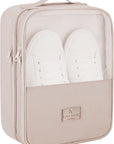 Shoe Bag for Travel Holds 3 Pair of Shoes with Zipper Cream HLC064