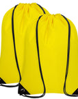 2PCS Drawstring Bags Bulk, String Backpack Yellow HRS10