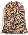 Canvas Laundry Bag with shoulder Strap 24"W x 29"H, Large Drawstring Dirty Clothes Bag Washable Laundry Sack for College Dorm, Travel, Home, Camp HRS19 (Leopard)