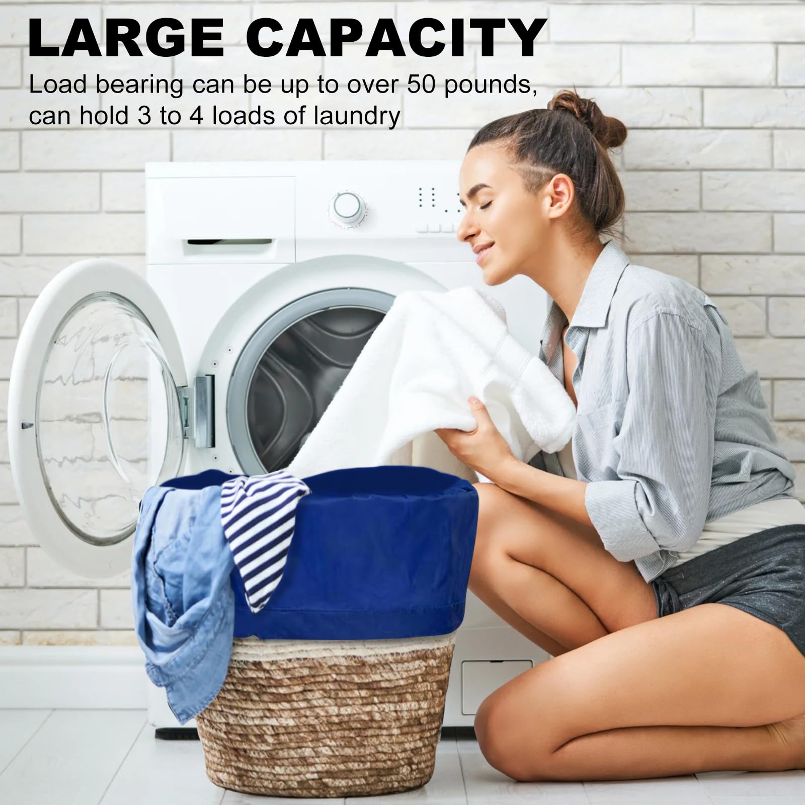 Laundry Bag Backpack 27” x 34” Sturdy Laundry Bag Blue HLC018