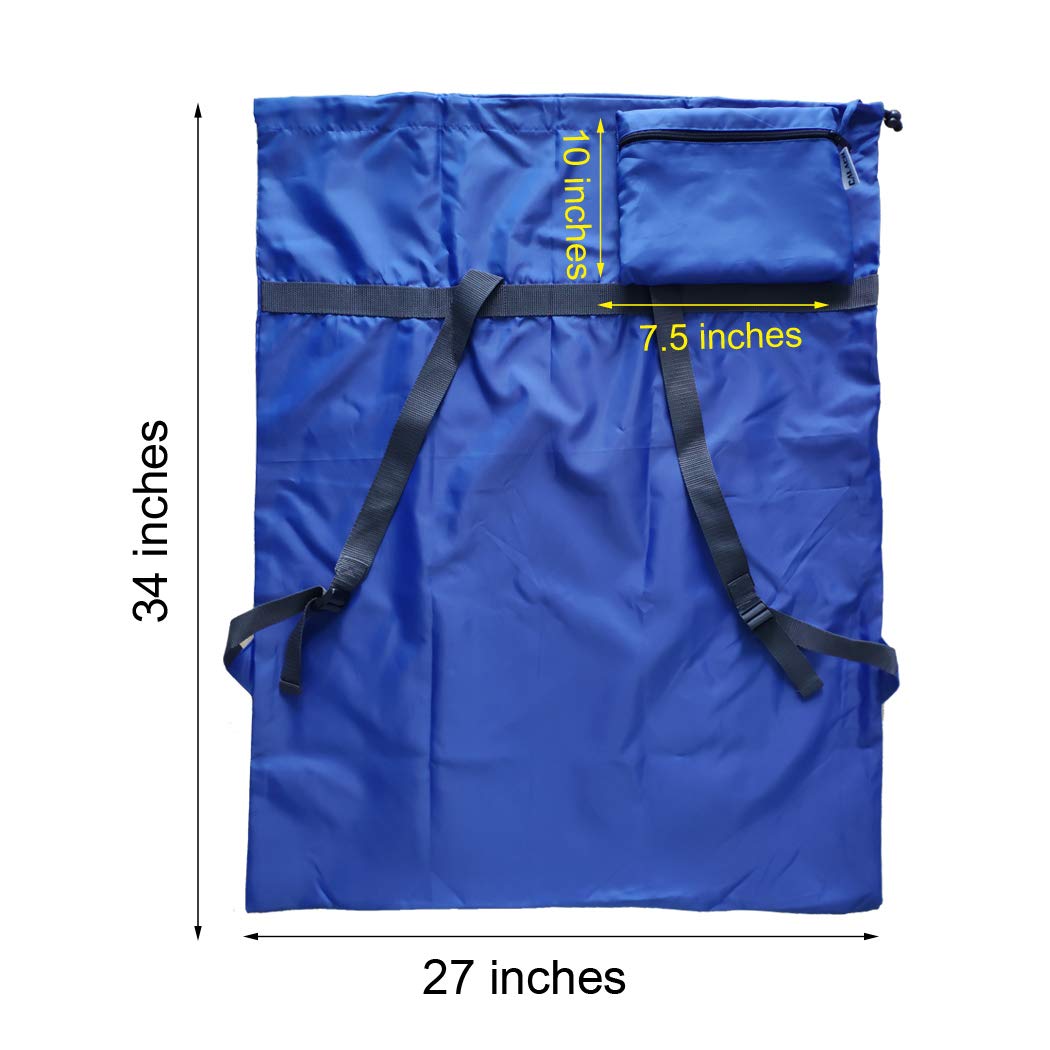 Laundry Bag Backpack 27” x 34” Sturdy Laundry Bag Blue HLC018