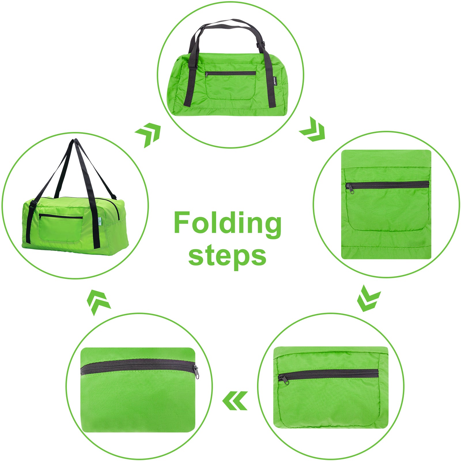 Foldable Travel Duffel Bag For Women & Men Luggage Great for Gym (Green) HLC008