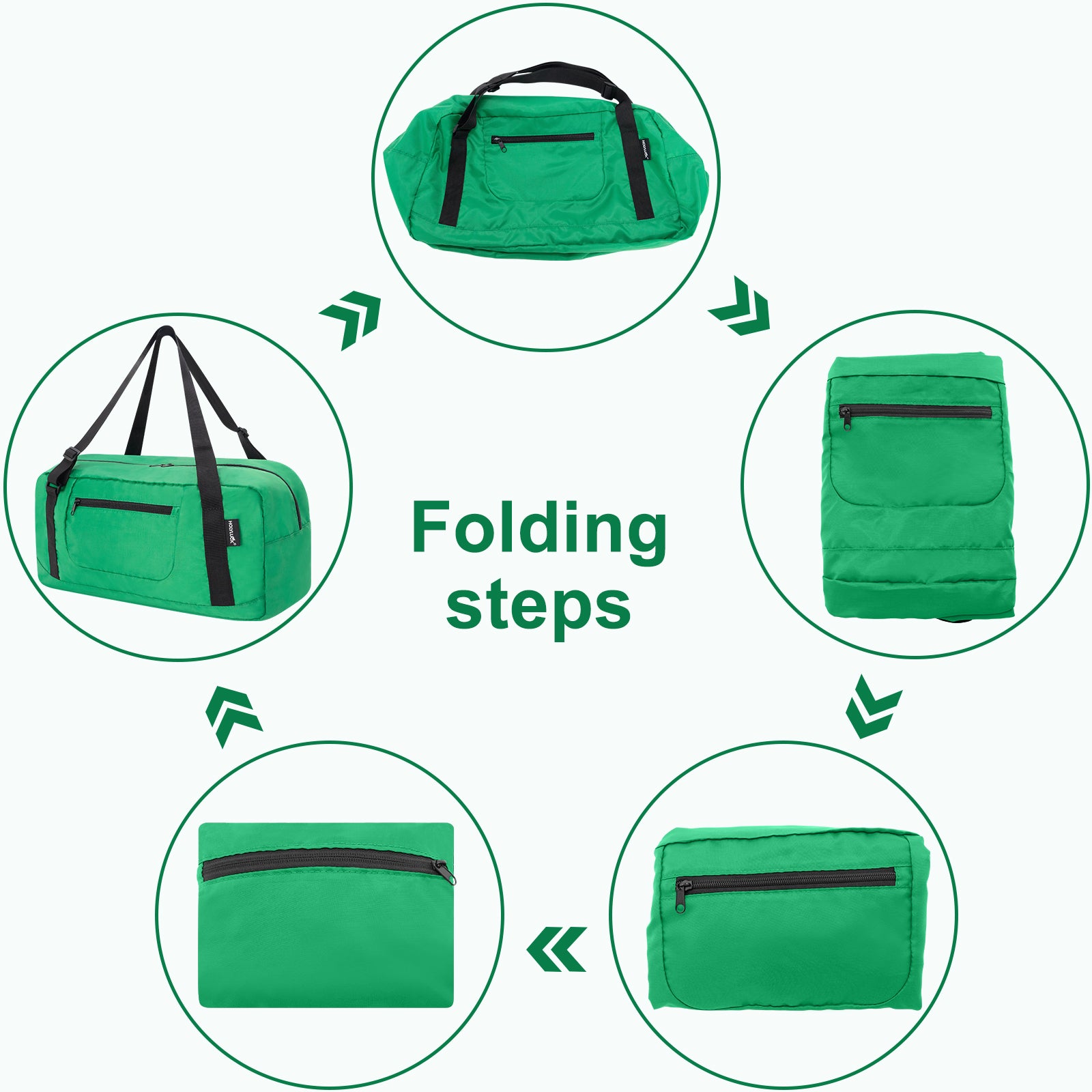 HOLYLUCK Foldable Travel Duffel Bag For Women & Men Luggage - Kelly green HLC008