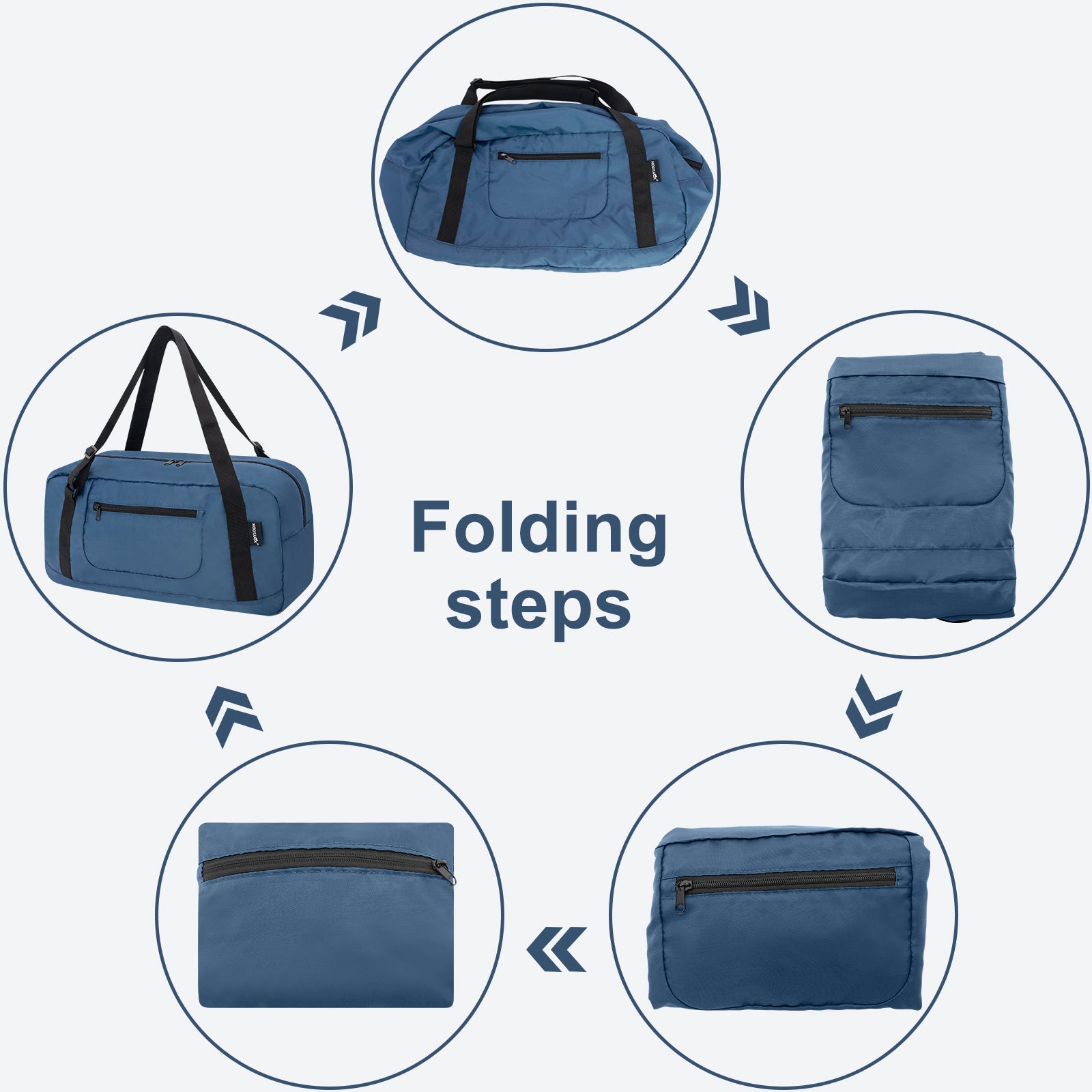 HOLYLUCK Foldable Travel Duffel Bag For Women & Men Luggage Great for Gym - Airforce blue HLC008