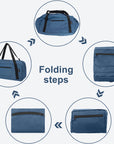 HOLYLUCK Foldable Travel Duffel Bag For Women & Men Luggage Great for Gym - Airforce blue HLC008