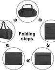 HOLYLUCK Foldable Travel Duffel Bag For Women & Men Luggage Great for Gym - large black HLC408