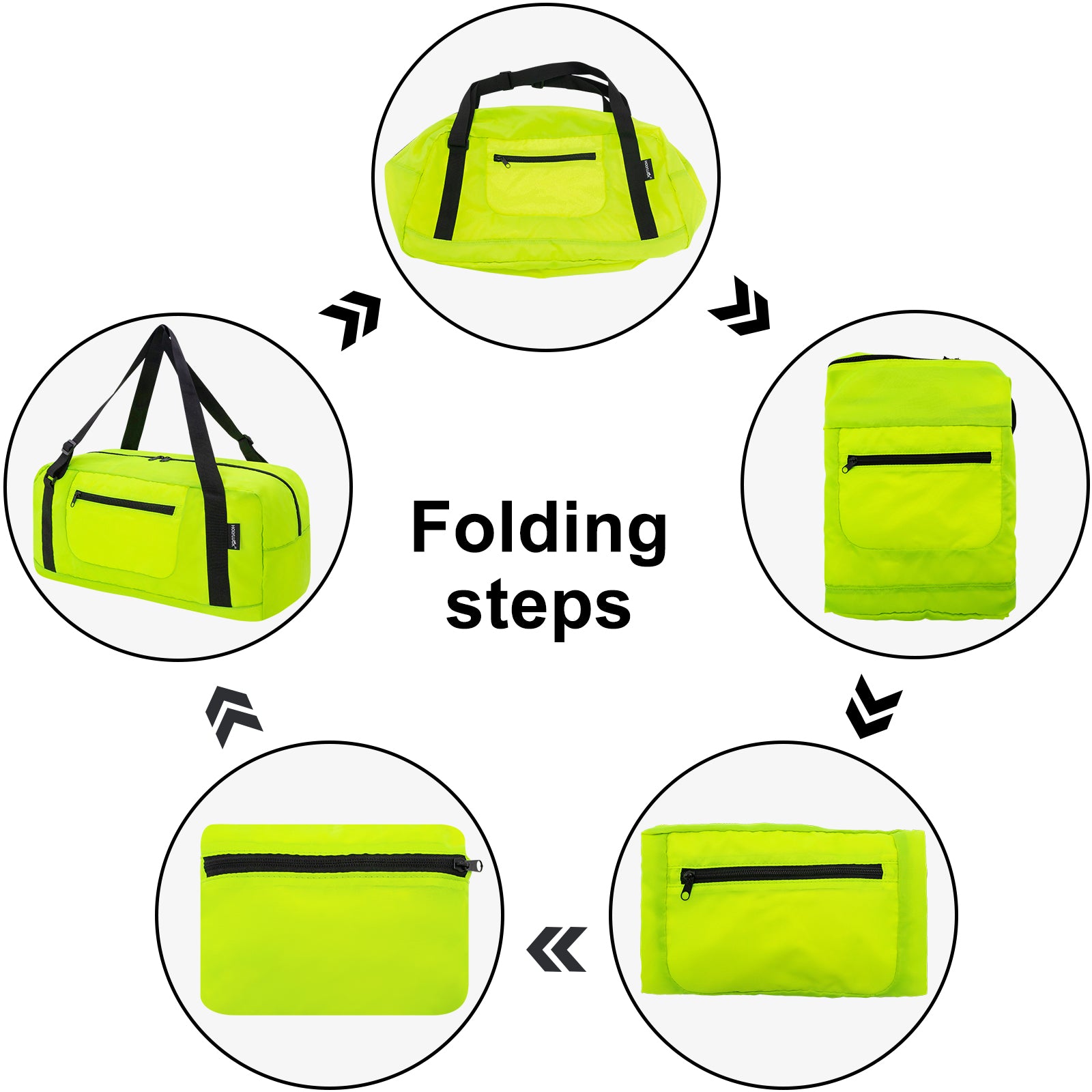 HOLYLUCK Foldable Travel Duffel Bag For Women & Men Luggage -Fluorescent yellow HLC008