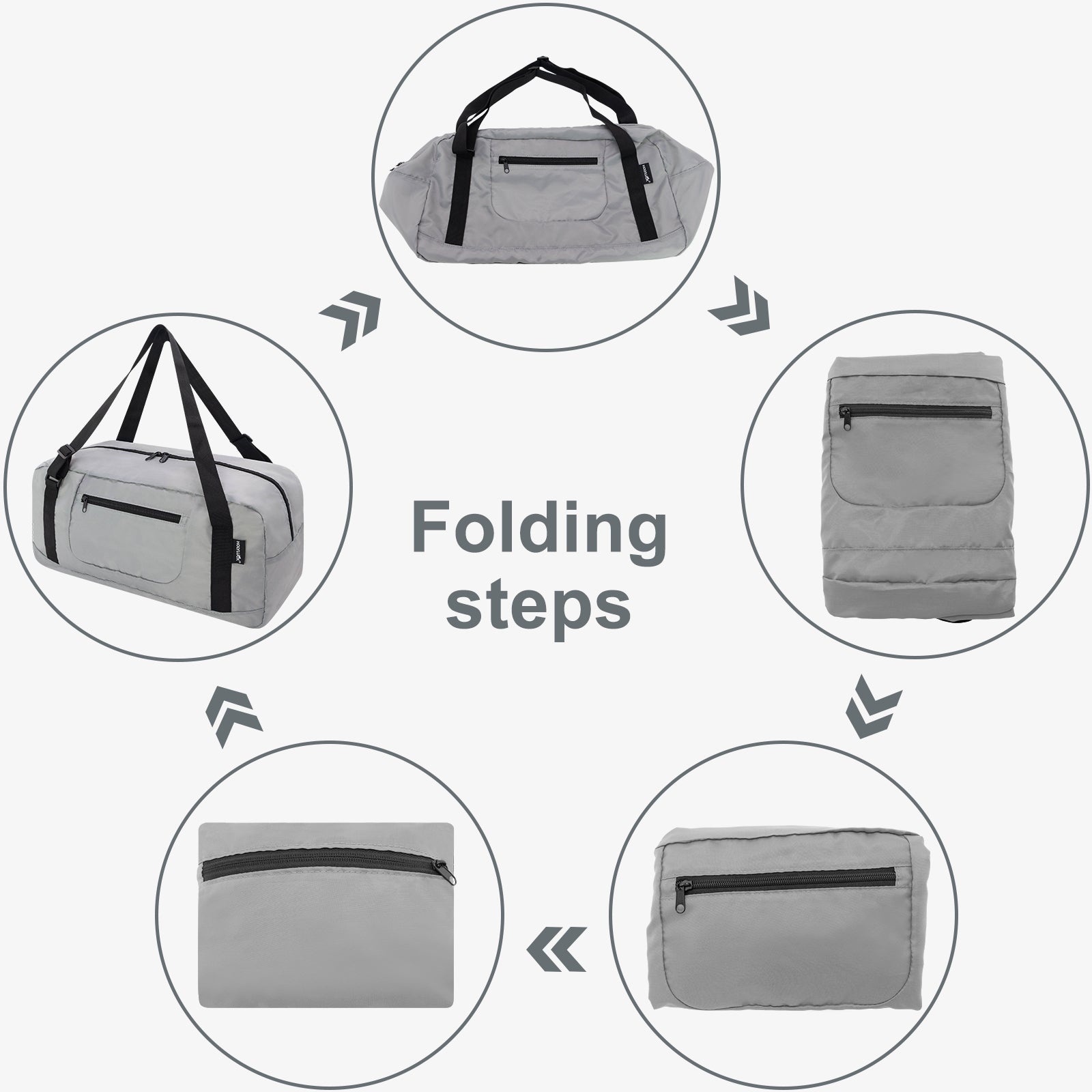 HOLYLUCK Foldable Travel Duffel Bag For Women & Men Luggage - Light grey HLC008