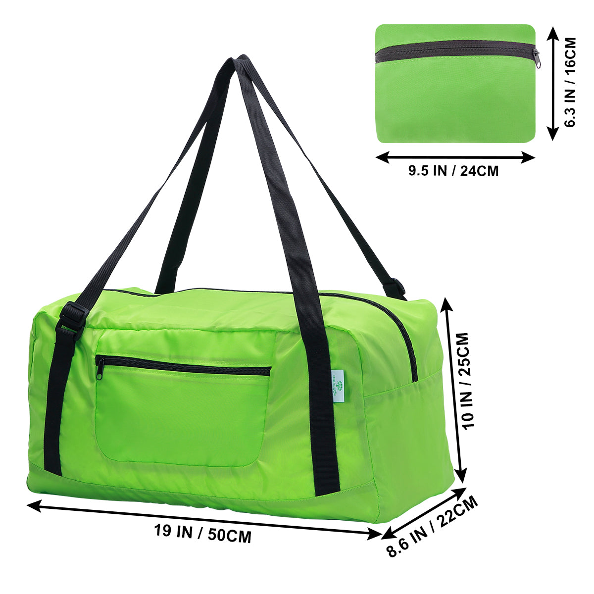 Foldable Travel Duffel Bag For Women & Men Luggage Great for Gym (Green) HLC008