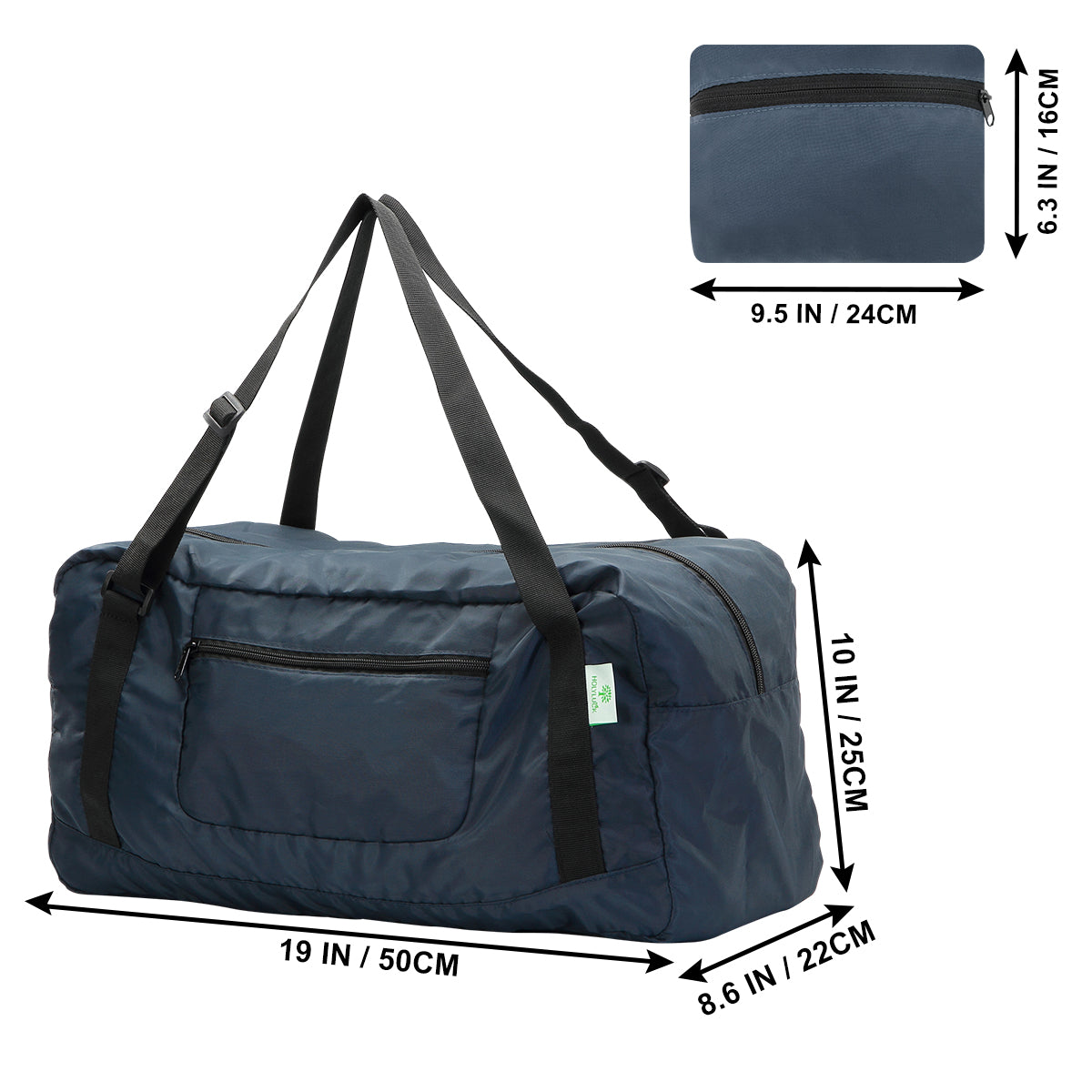 Foldable Travel Duffel Bag For Women & Men Luggage Great for Gym (Navy Blue) HLC008