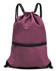 Outdoor Sport Gym Sack Waterproof Drawstring Backpack Bag Burgundy HLC001