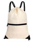 Drawstring Backpack Bag Sport Gym Sackpack Beige HLC001