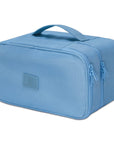 Travel Double Layer Waterproof Organizer Cosmetic Toiletry Bag Ocean Blue HLC063