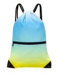 Drawstring Backpack Bag Sport Gym Sackpack Gradient Yellow Blue HLC001