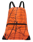 Outdoor Sport Gym Sack Waterproof Drawstring Backpack Bag Metallic-orange HLC001