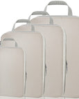 4 Pack Expandable Compression Packing Cubes for Travel, Storage Bag Luggage Beige HLC084