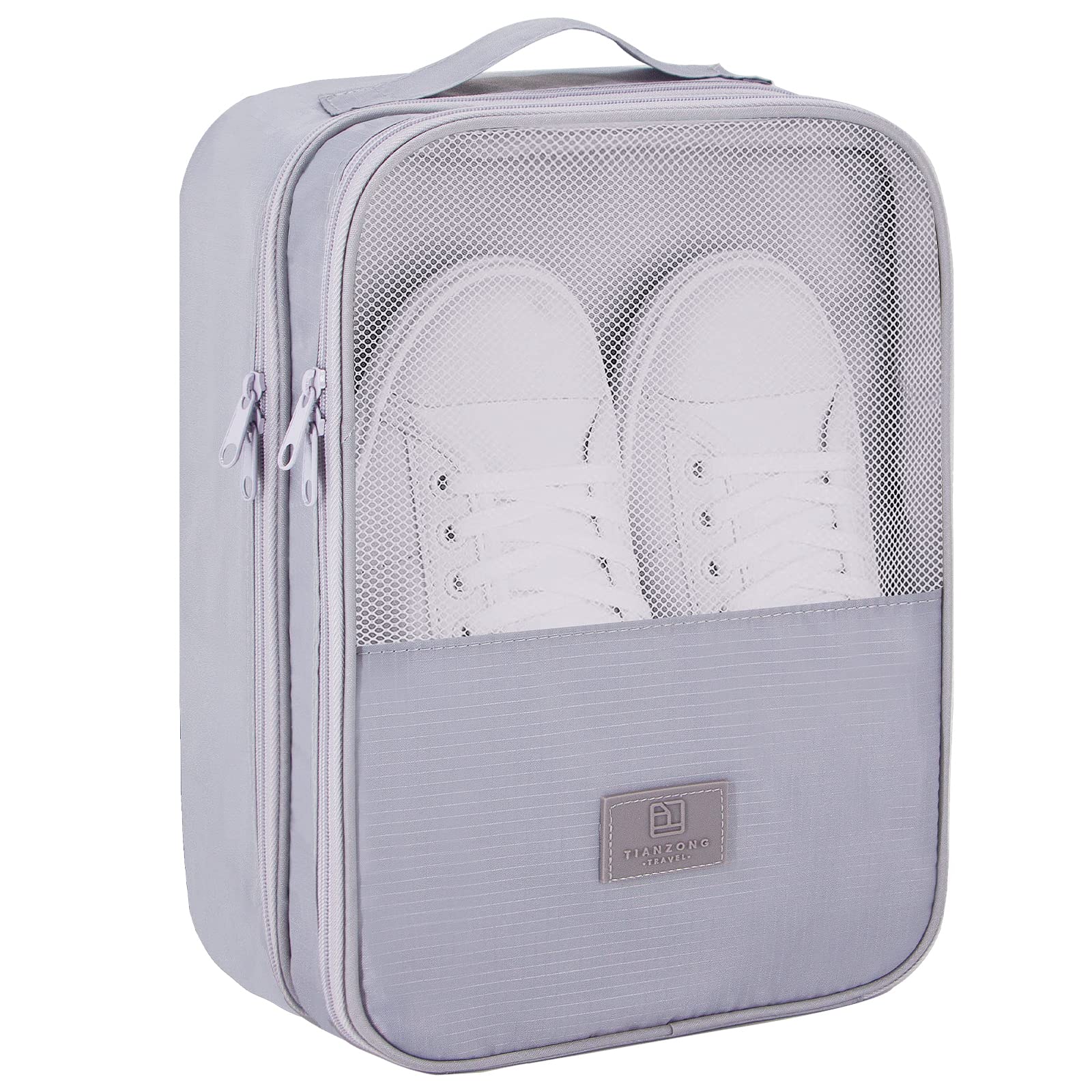 Shoe Bag for Travel Holds 3 Pair of Shoes with Zipper Grey HLC064